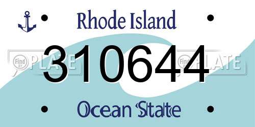 310644 Rhode Island License Plate