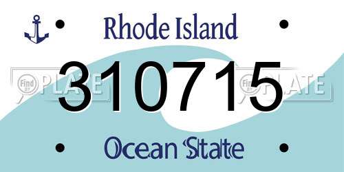 310715 Rhode Island License Plate