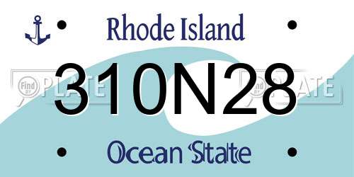 310N28 Rhode Island License Plate