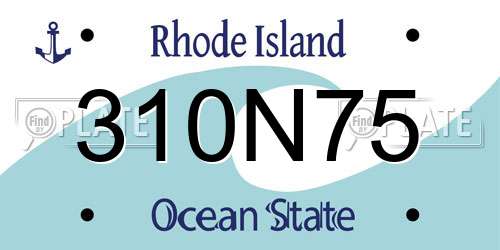 310N75 Rhode Island License Plate