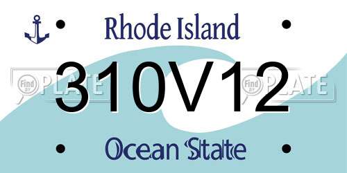 310V12 Rhode Island License Plate