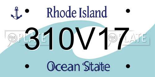 310V17 Rhode Island License Plate