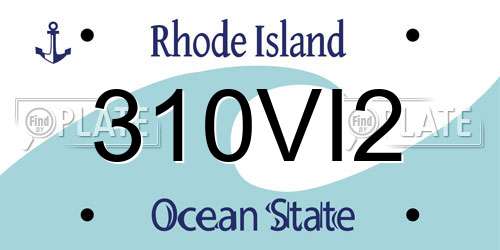 310VI2 Rhode Island License Plate