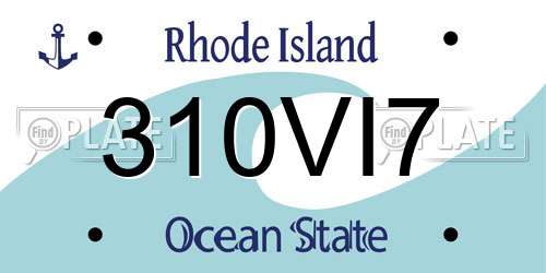 310VI7 Rhode Island License Plate