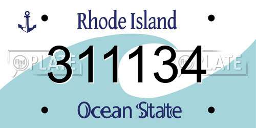311134 Rhode Island License Plate