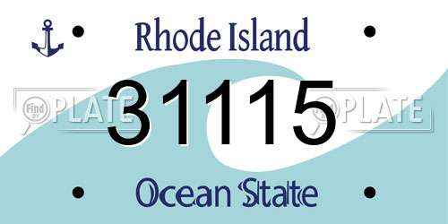 31115 Rhode Island License Plate