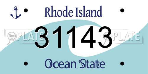 31143 Rhode Island License Plate