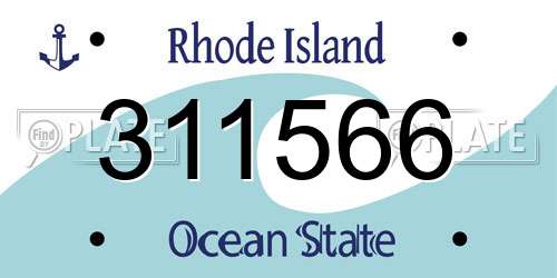311566 Rhode Island License Plate