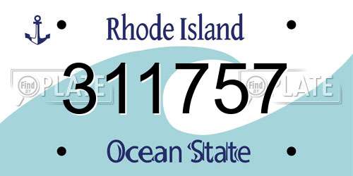 311757 Rhode Island License Plate