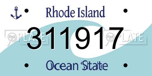 311917 Rhode Island License Plate