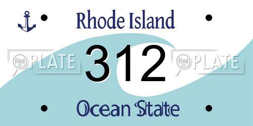 312 Rhode Island License Plate