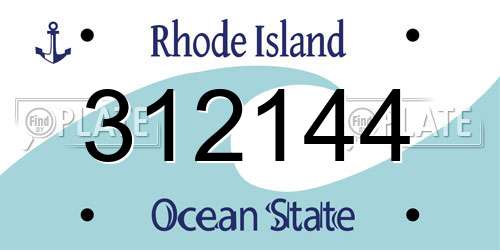 312144 Rhode Island License Plate