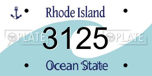 3125 Rhode Island License Plate