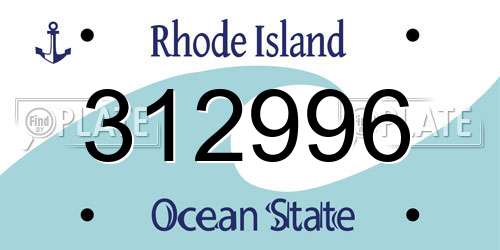 312996 Rhode Island License Plate