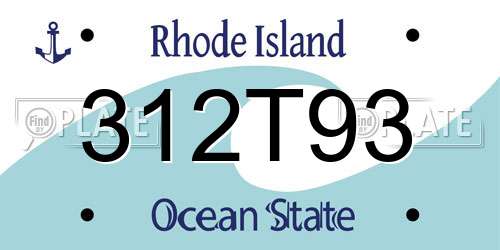 312T93 Rhode Island License Plate