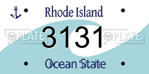 3131 Rhode Island License Plate
