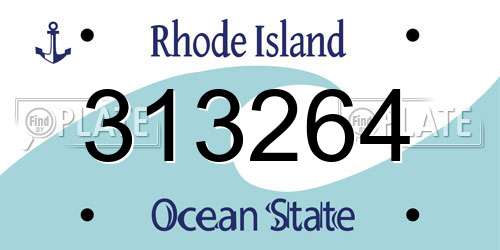 313264 Rhode Island License Plate