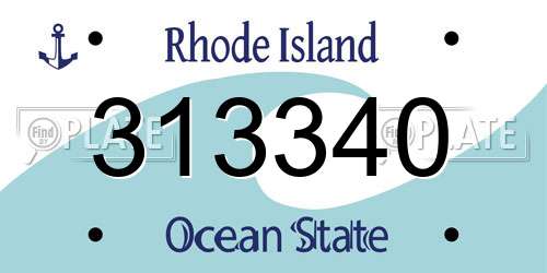 313340 Rhode Island License Plate
