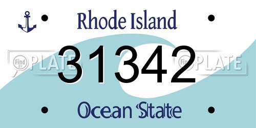 31342 Rhode Island License Plate