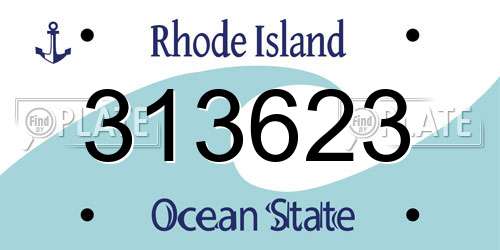 313623 Rhode Island License Plate