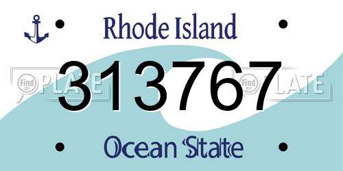 313767 Rhode Island License Plate