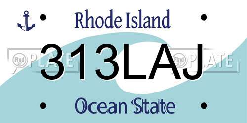 313LAJ Rhode Island License Plate