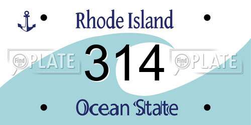 314 Rhode Island License Plate