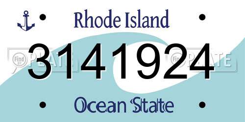 3141924 Rhode Island License Plate