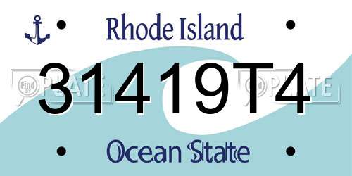 31419T4 Rhode Island License Plate