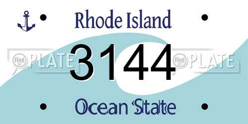 3144 Rhode Island License Plate