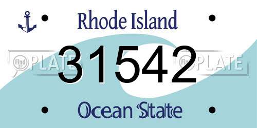 31542 Rhode Island License Plate