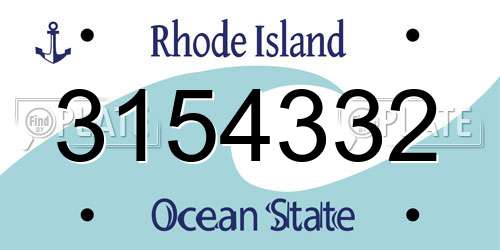 3154332 Rhode Island License Plate