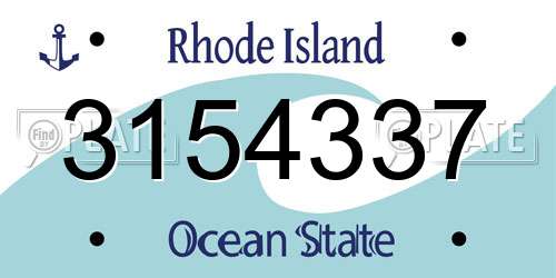 3154337 Rhode Island License Plate
