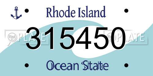 315450 Rhode Island License Plate