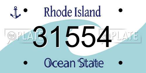 31554 Rhode Island License Plate