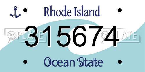 315674 Rhode Island License Plate
