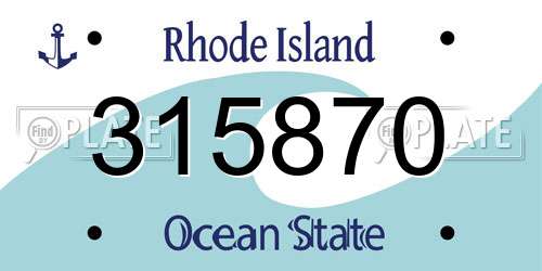 315870 Rhode Island License Plate