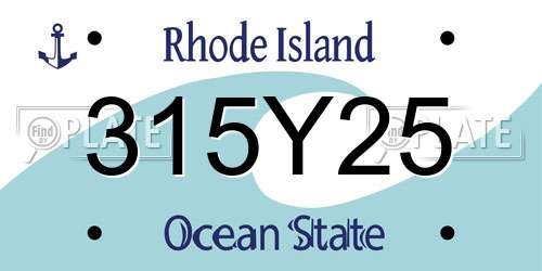 315Y25 Rhode Island License Plate