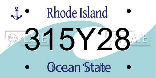 315Y28 Rhode Island License Plate
