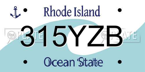 315YZB Rhode Island License Plate