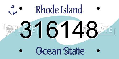 316148 Rhode Island License Plate