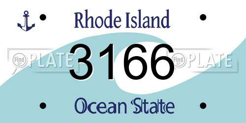 3166 Rhode Island License Plate