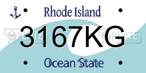 3167KG Rhode Island License Plate