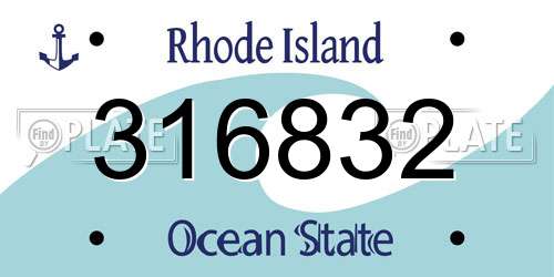 316832 Rhode Island License Plate