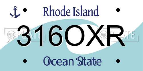 316OXR Rhode Island License Plate