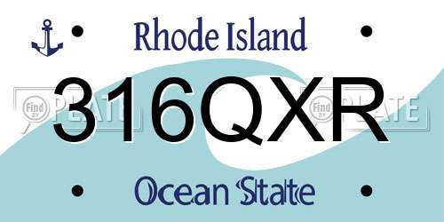 316QXR Rhode Island License Plate