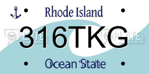 316TKG Rhode Island License Plate