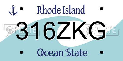 316ZKG Rhode Island License Plate