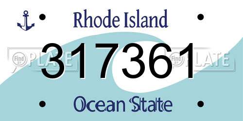 317361 Rhode Island License Plate