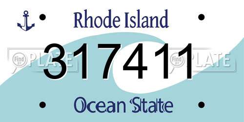 317411 Rhode Island License Plate